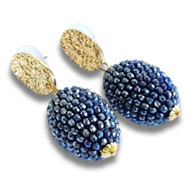 Statement Oorbellen Bolletje | Berry Blue