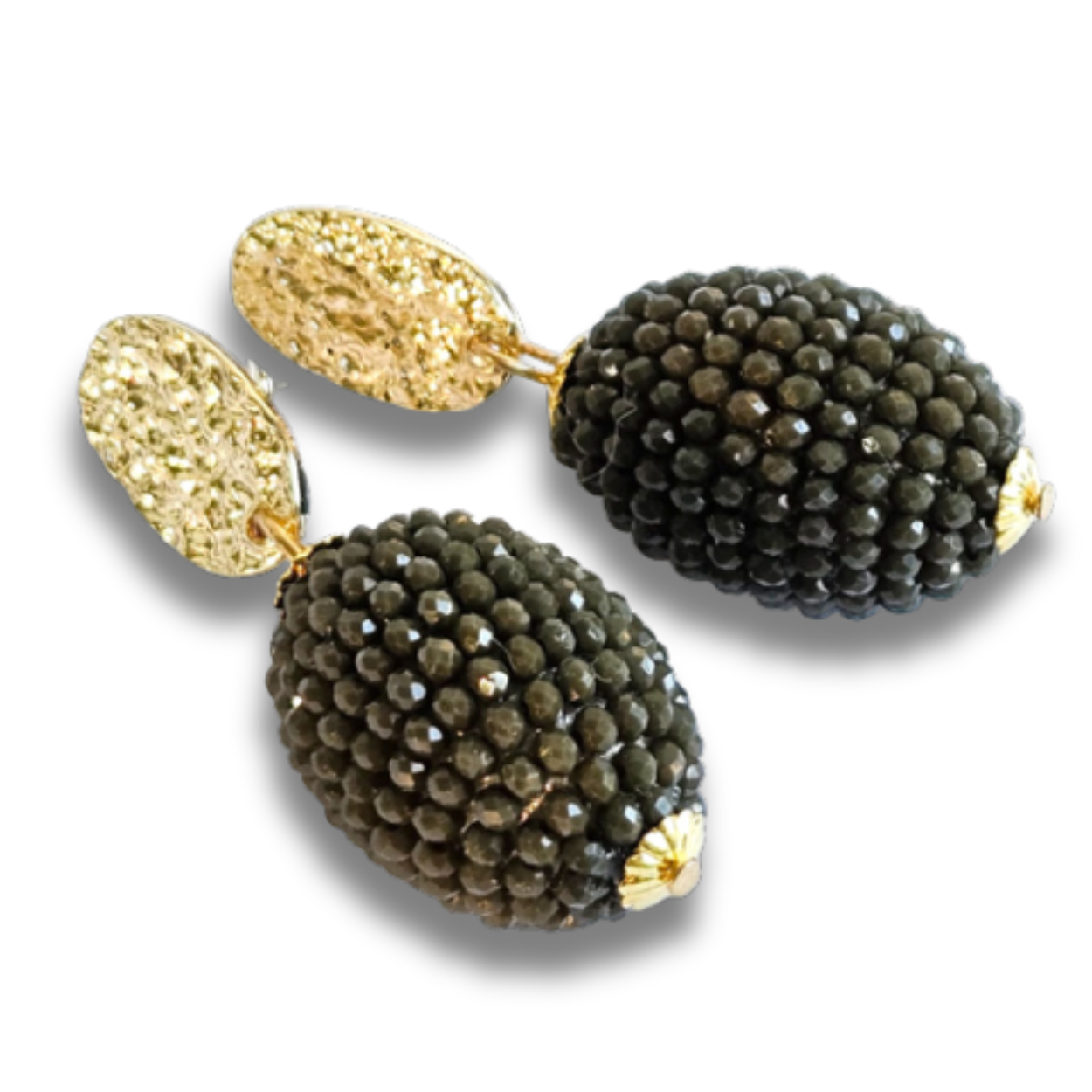 Statement Oorbellen Bolletje | Olijf Bruin