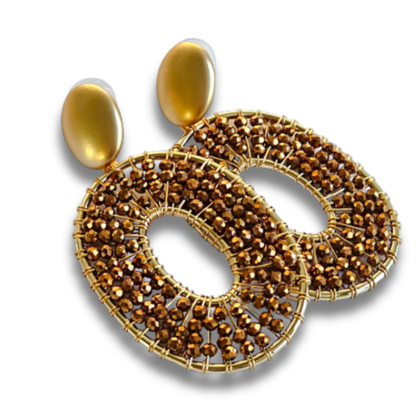 Statement Oorbellen Ovaal | Choco Bruin