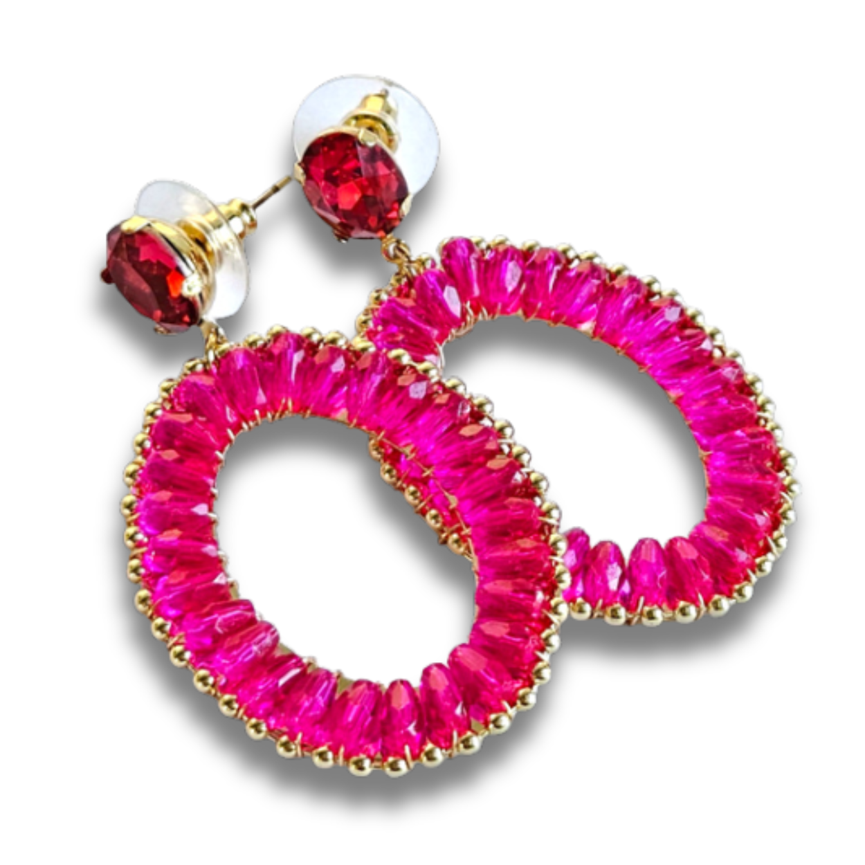 Statement Oorbellen Ovaal | Candy Roze