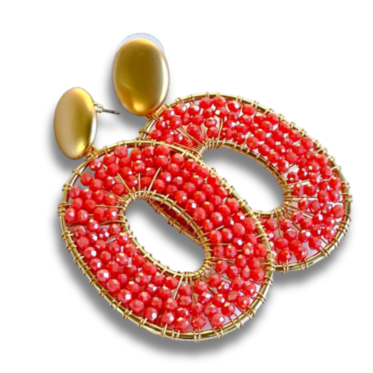 Statement Oorbellen Ovaal | Koraal Blush