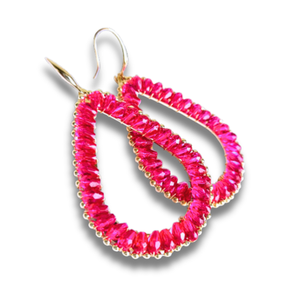 Statement Oorbellen Druppel | Roze