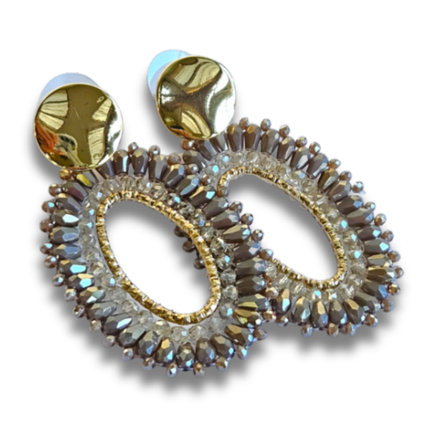 Statement Oorbellen Ovaal | Taupe