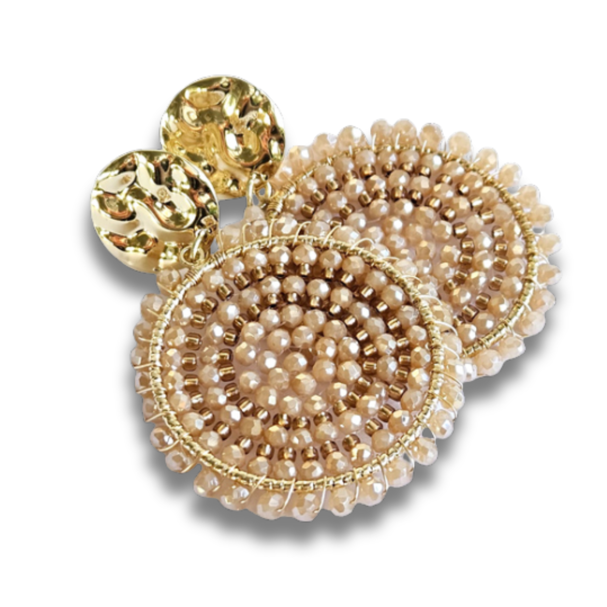 Statement Oorbellen Rond | Creamy Peach