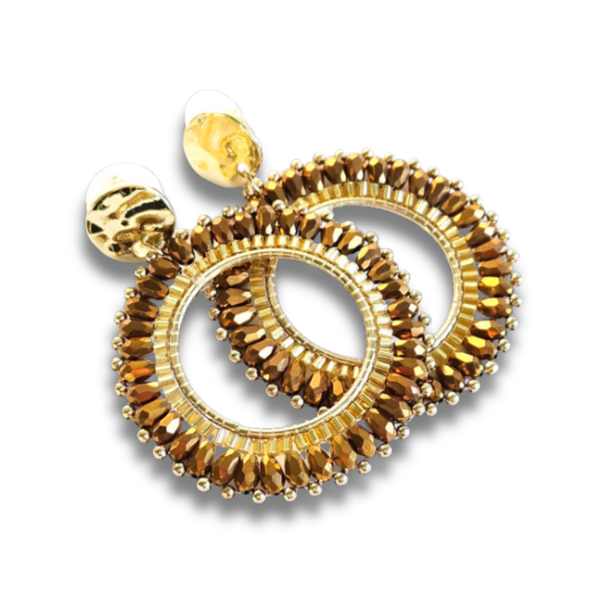 Statement Oorbellen Rond | Bruin