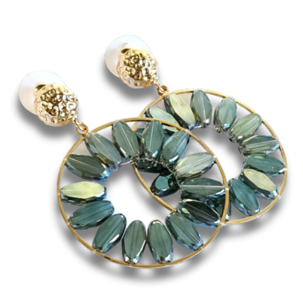 Statement Oorbellen Rond | Petrol Sun+