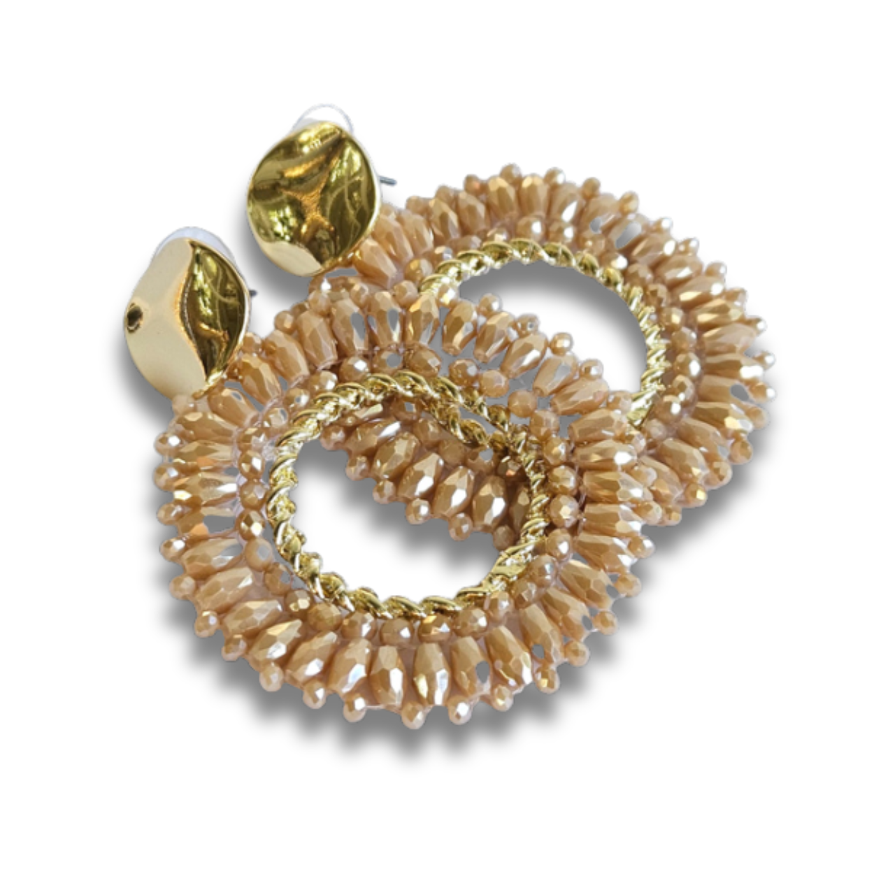 Statement Oorbellen Rond | Creamy Taupe