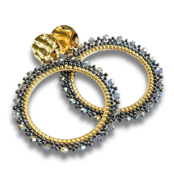 Statement Oorbellen Rond | Antraciet