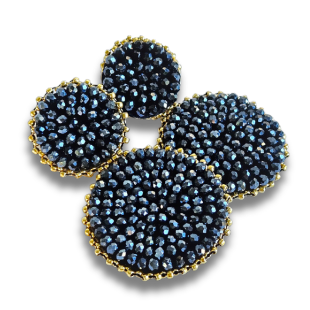 Statement Oorbellen Rond | Nachtblauw