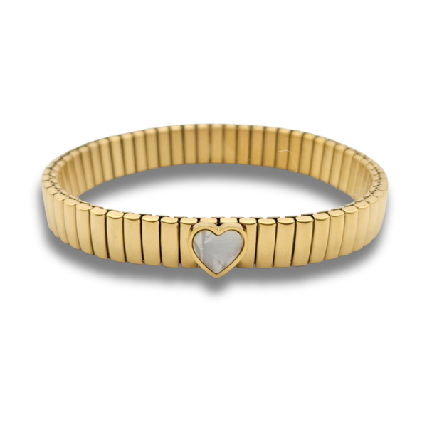 Elastische Armband | Hart Medium 12mm