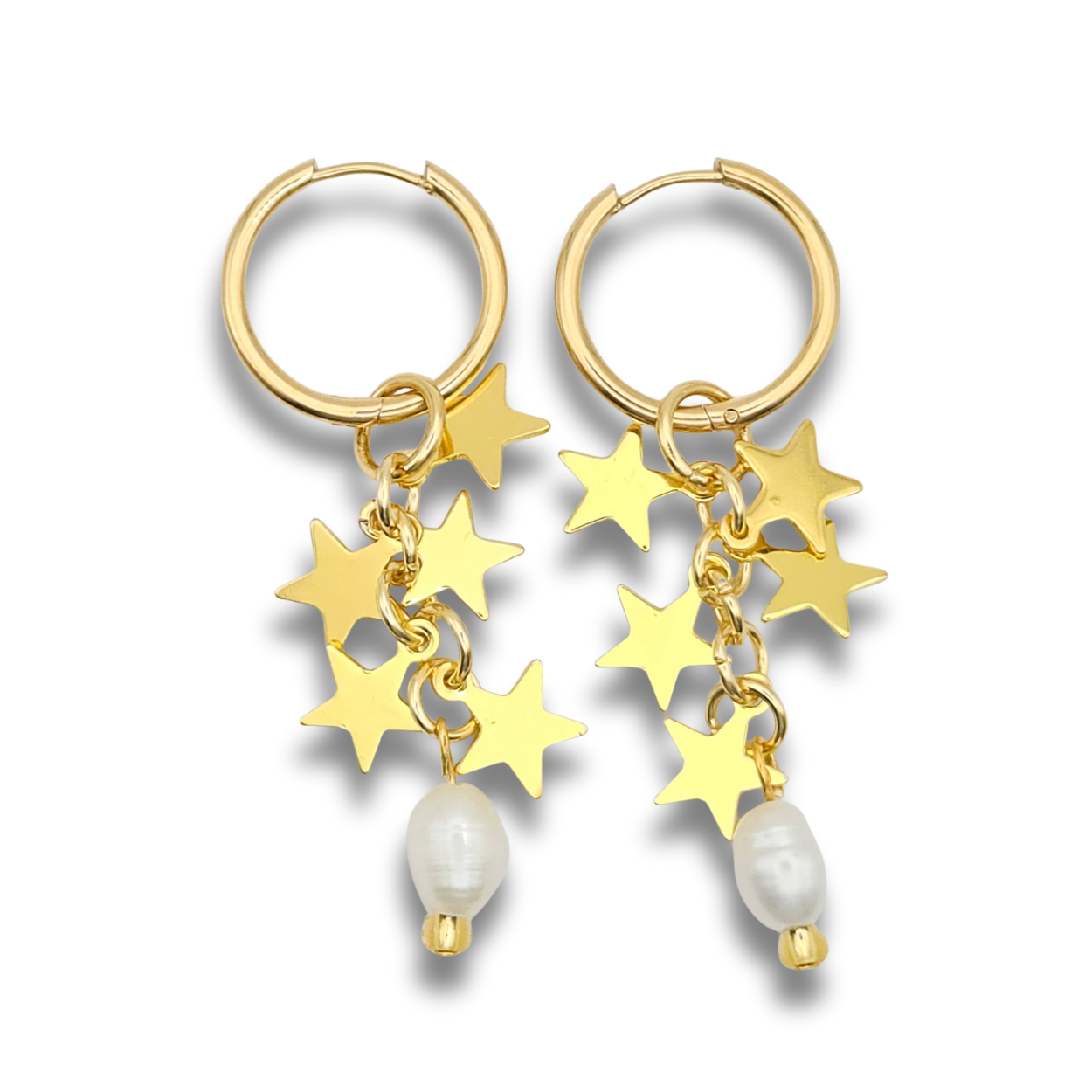 Oorbellen Bedeltjes | Sterretjes met parel