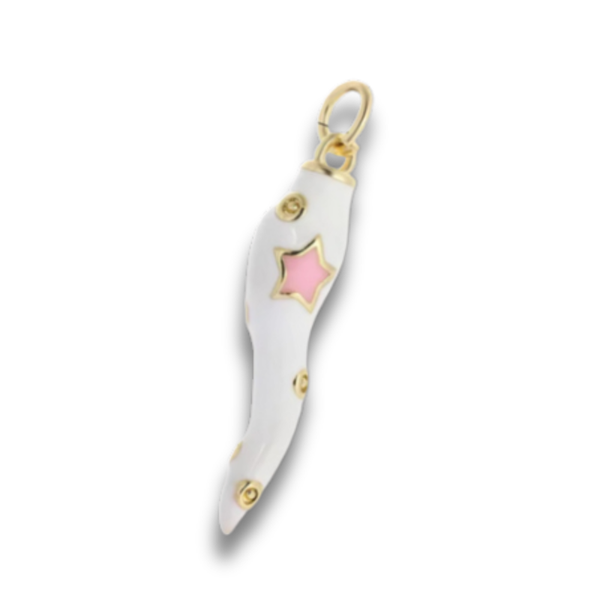 Losse Bedel | Roze Sterren Peper Wit (L)