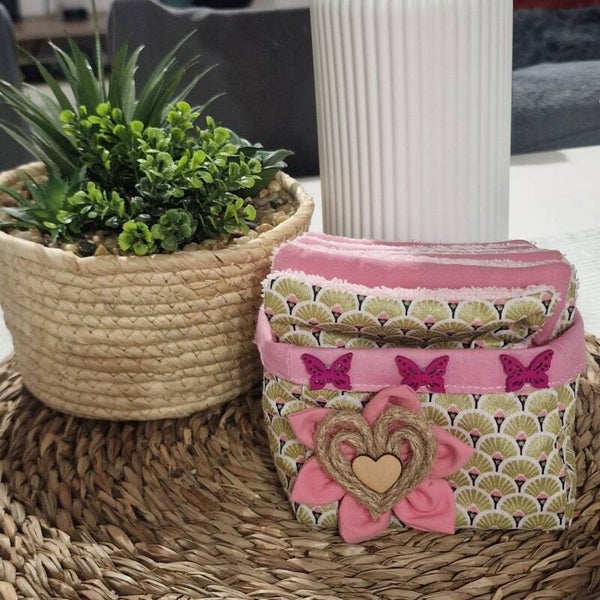 Panier en coton et lingettes lavables