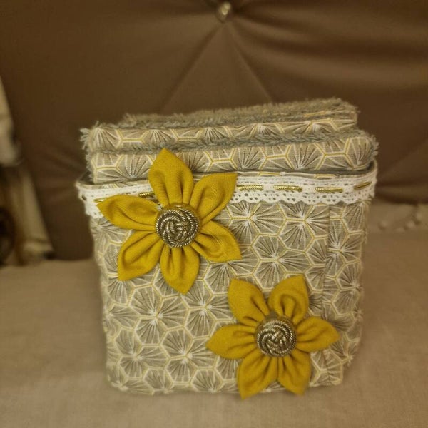 Panier en coton et lingettes lavables