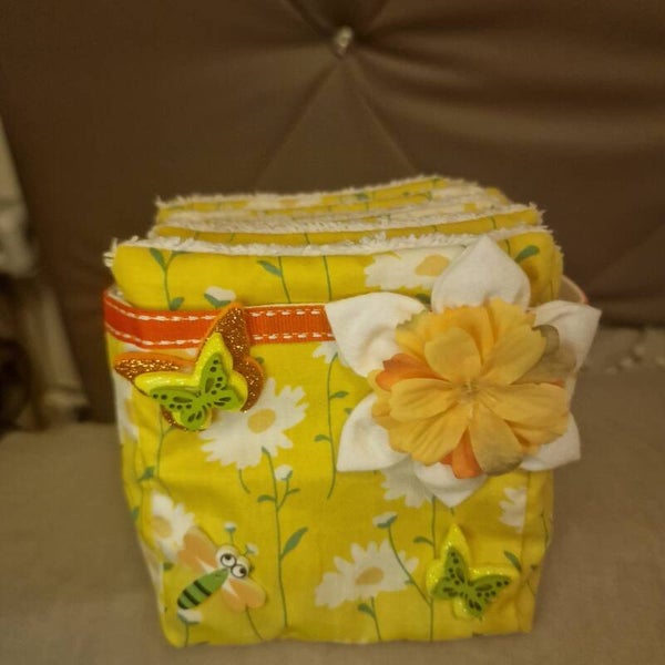 Panier en coton et lingettes lavables