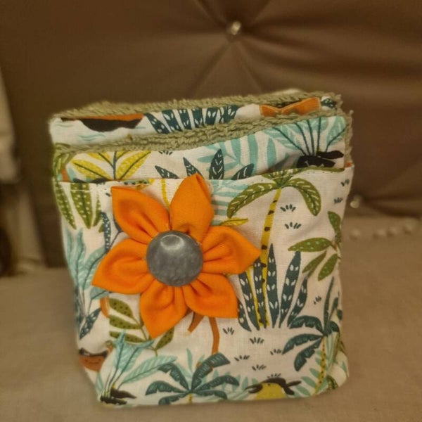 Panier en coton et lingettes lavables