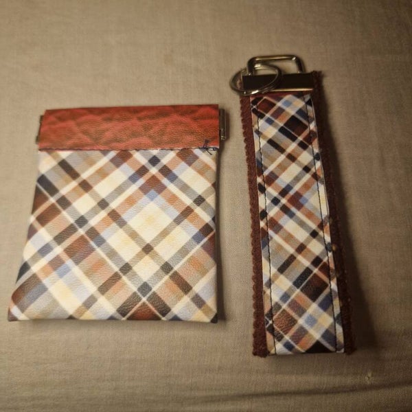 Ensemble porte-clés & porte-monnaie en similicuir