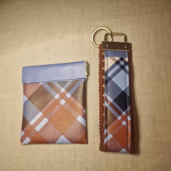 Ensemble porte-clés & porte-monnaie en similicuir