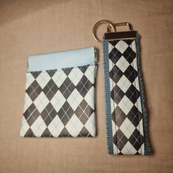 Ensemble porte-clés & porte-monnaie en similicuir