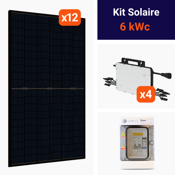 Kit 6kWc • 12x JA SOLAR N-Type Topcon 500 • HMS-2000 • Monophasé