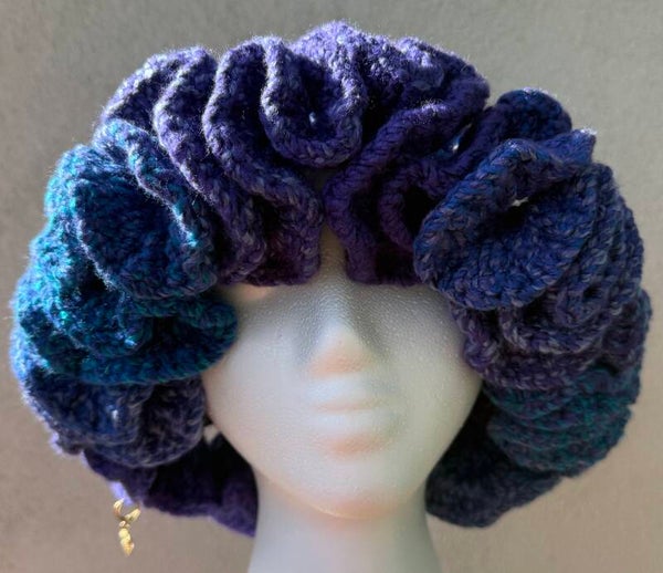 Ocean Blue- Big Ruffle Bucket Hat