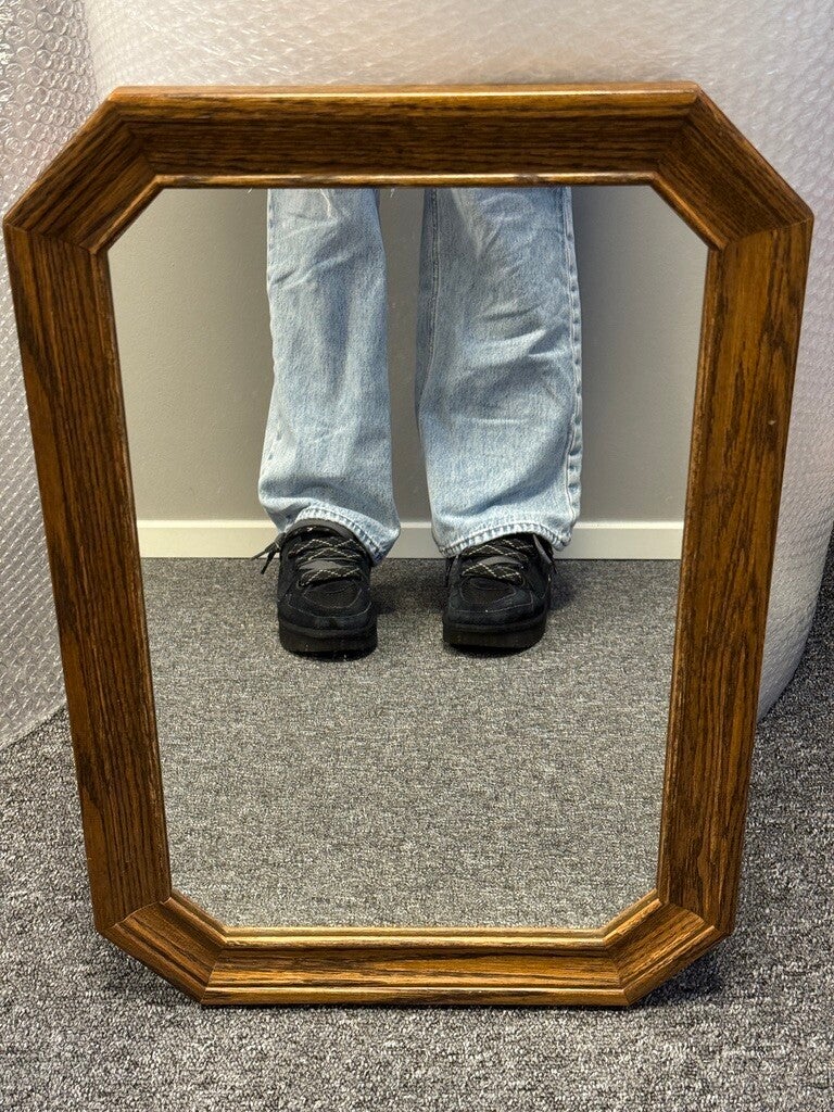 Vintage houten wandspiegel – octagon lijst