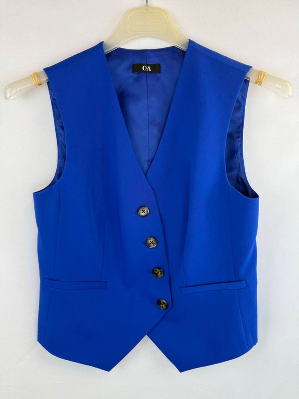 Vintage C&A gilet – koningsblauw