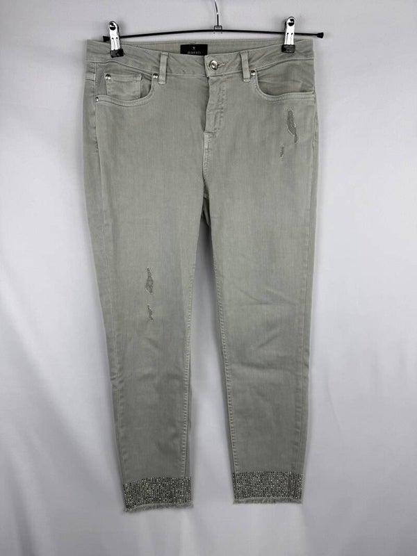 Monari jeans – lichtgrijs – strass detail – maat 38