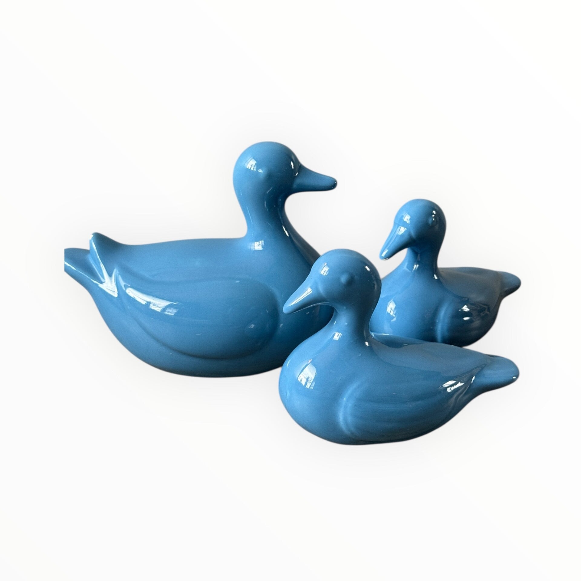 Set keramieken eenden – lichtblauw – vintage look