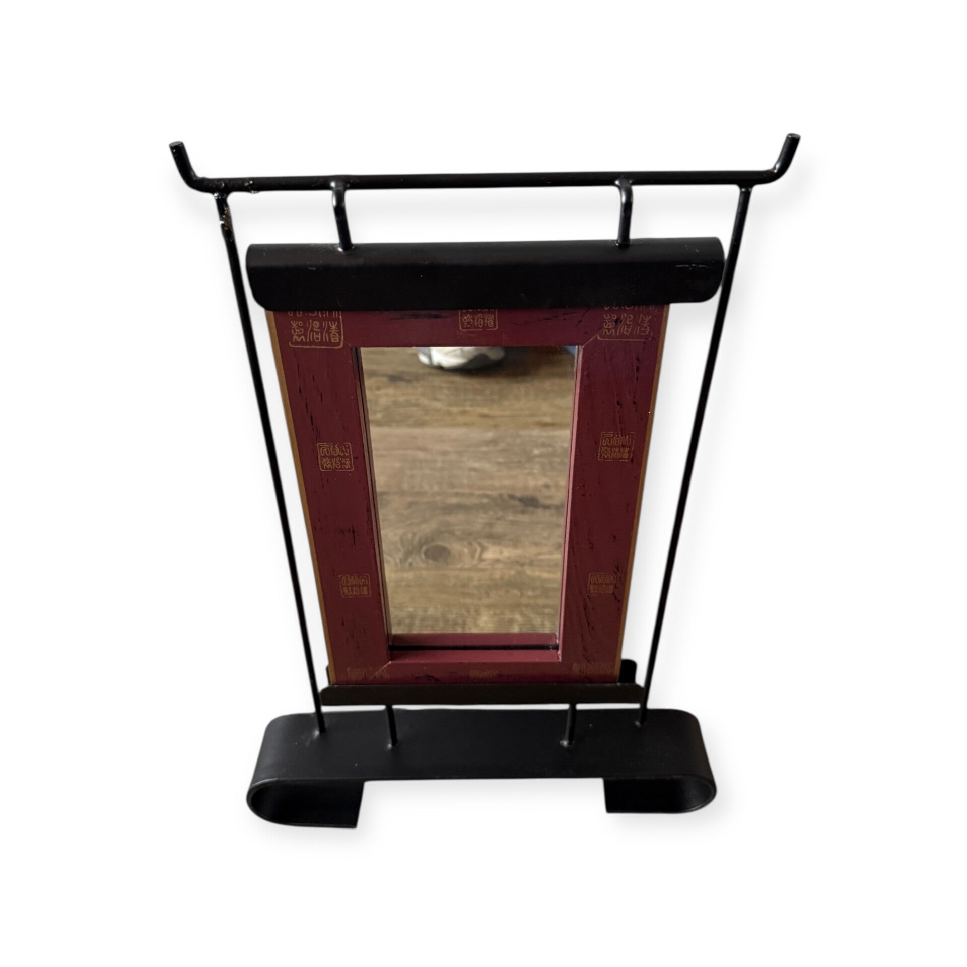 Oosterse spiegel met metalen standaard – decoratief – 41 cm