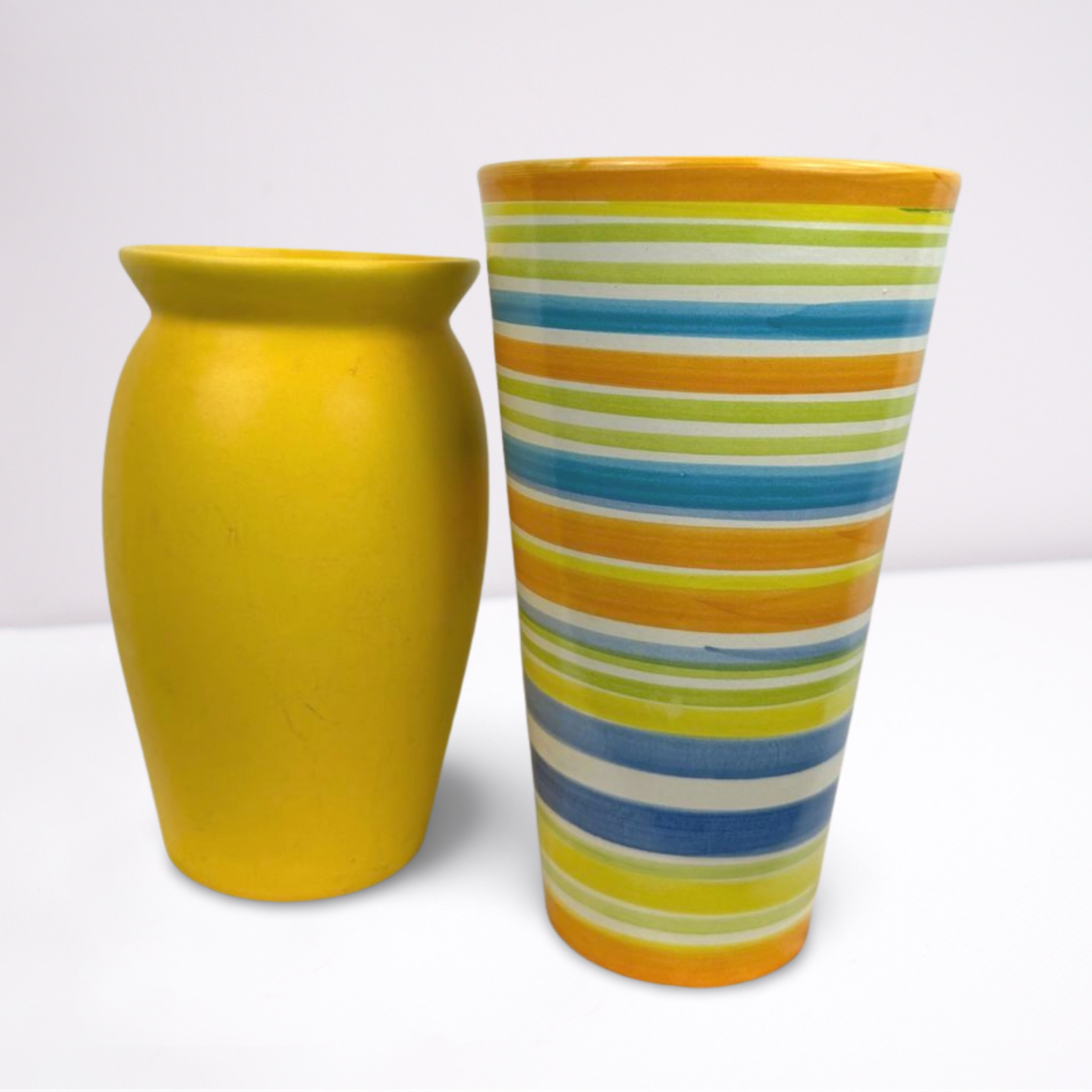 Set vintage vazen keramiek (2 stuks, jaren 70 stijl)