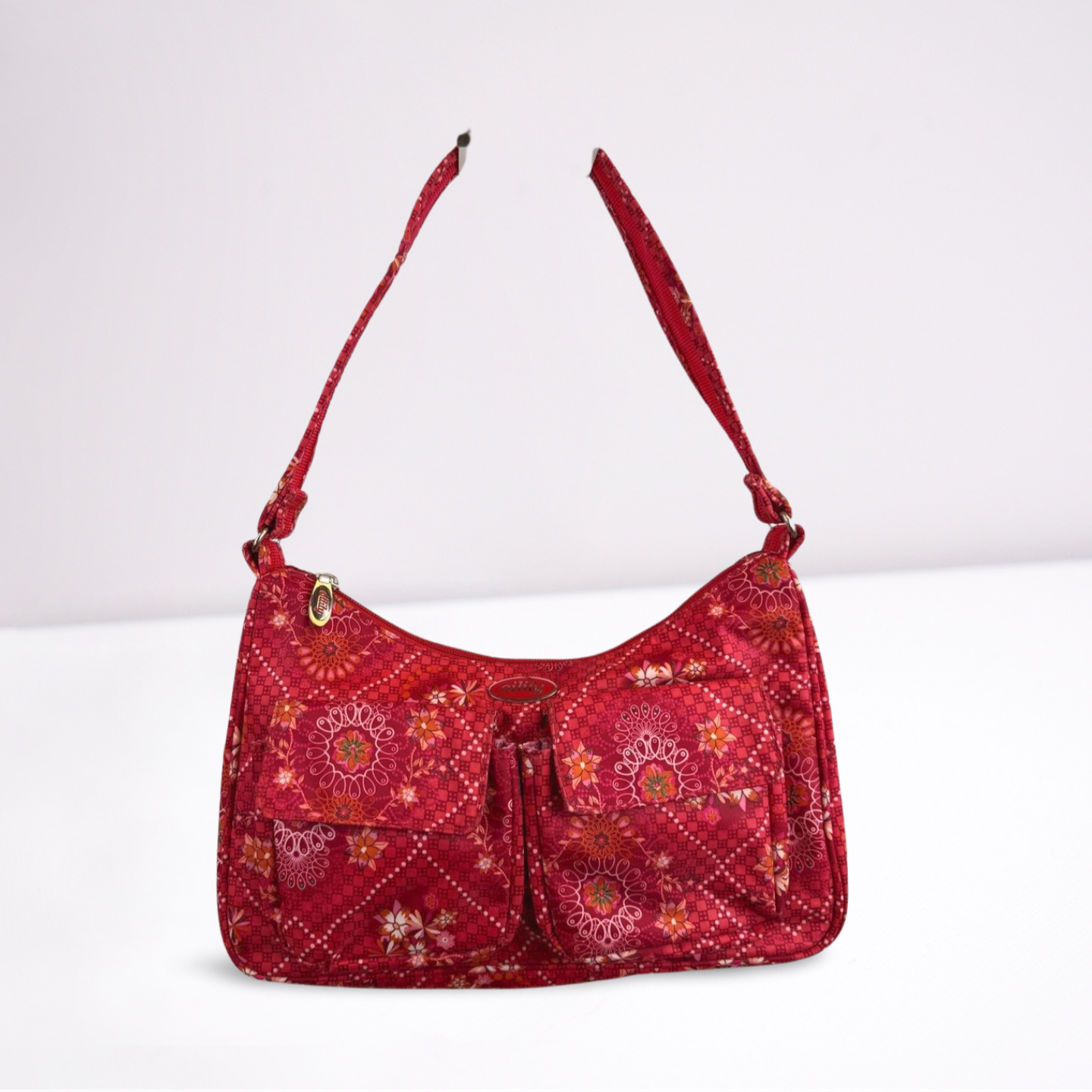 Vintage schoudertas – rood met bloemenprint Oilily