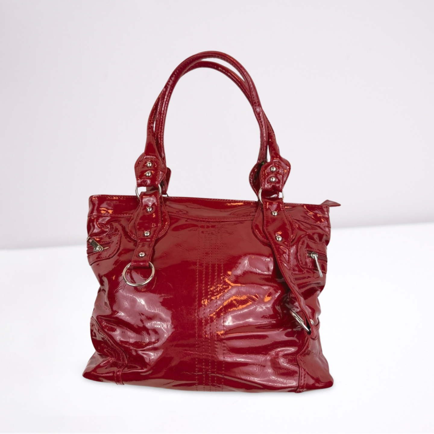 Rode lakleren handtas