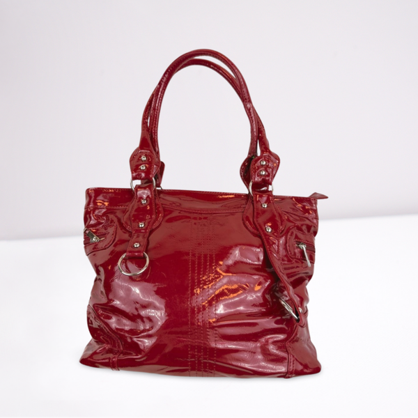 Rode lakleren handtas