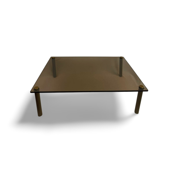 Vintage lage glazen tafel / platformtafel