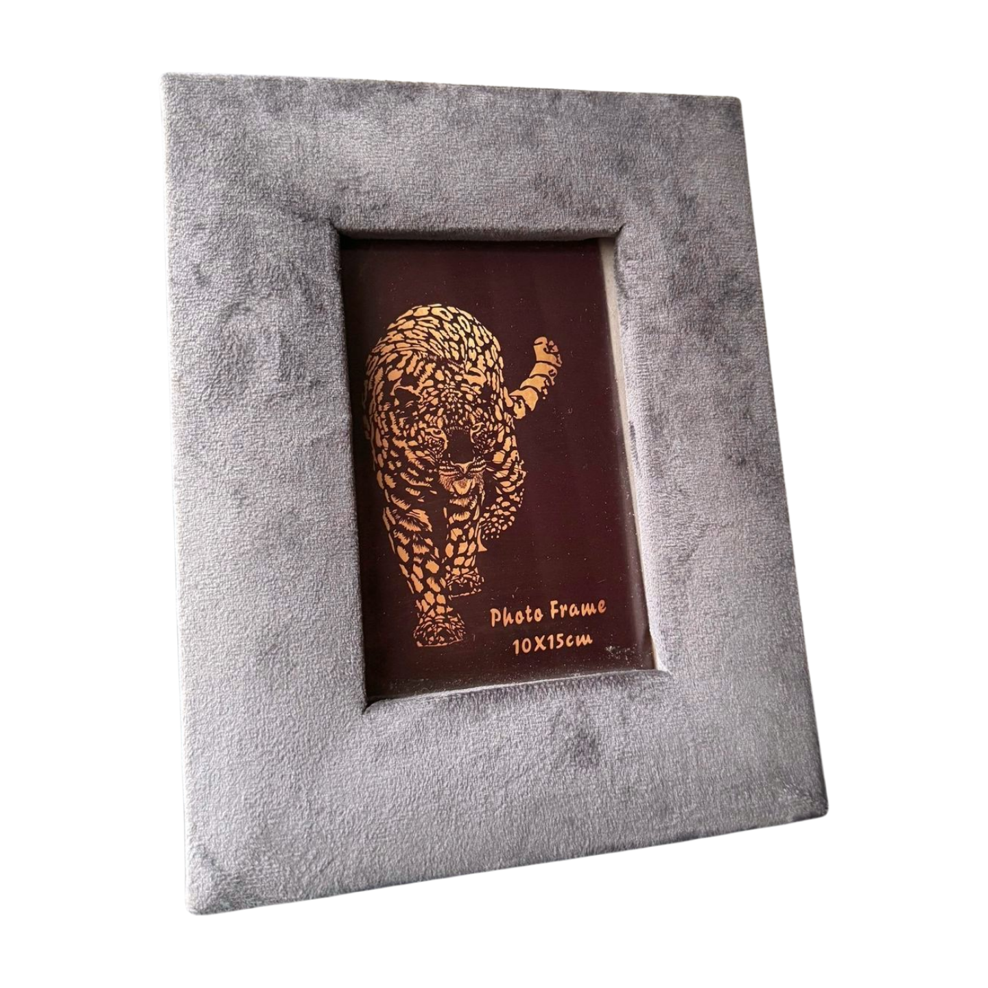 Grijze FOTOLIJST – Luxe Fluwelen Look – 10x15 cm