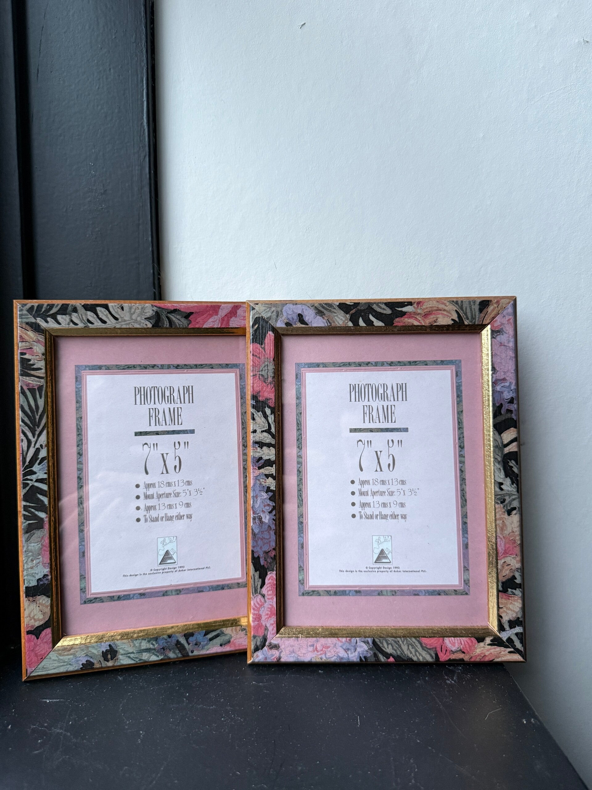 Set van 2 Vintage Floral Fotolijsten – 7x5 inch