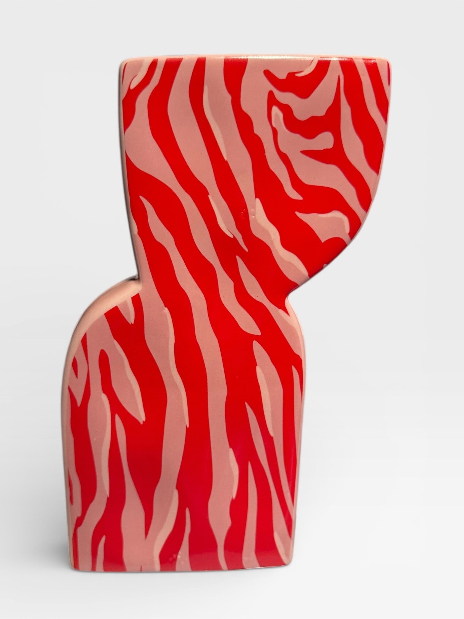 Vintage Design Vaas – Rood/Roze – 22 x 11 cm