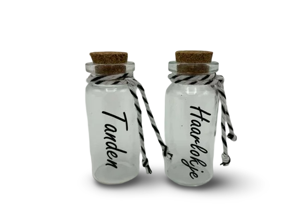 Flesje voor haarlokjes en tanden