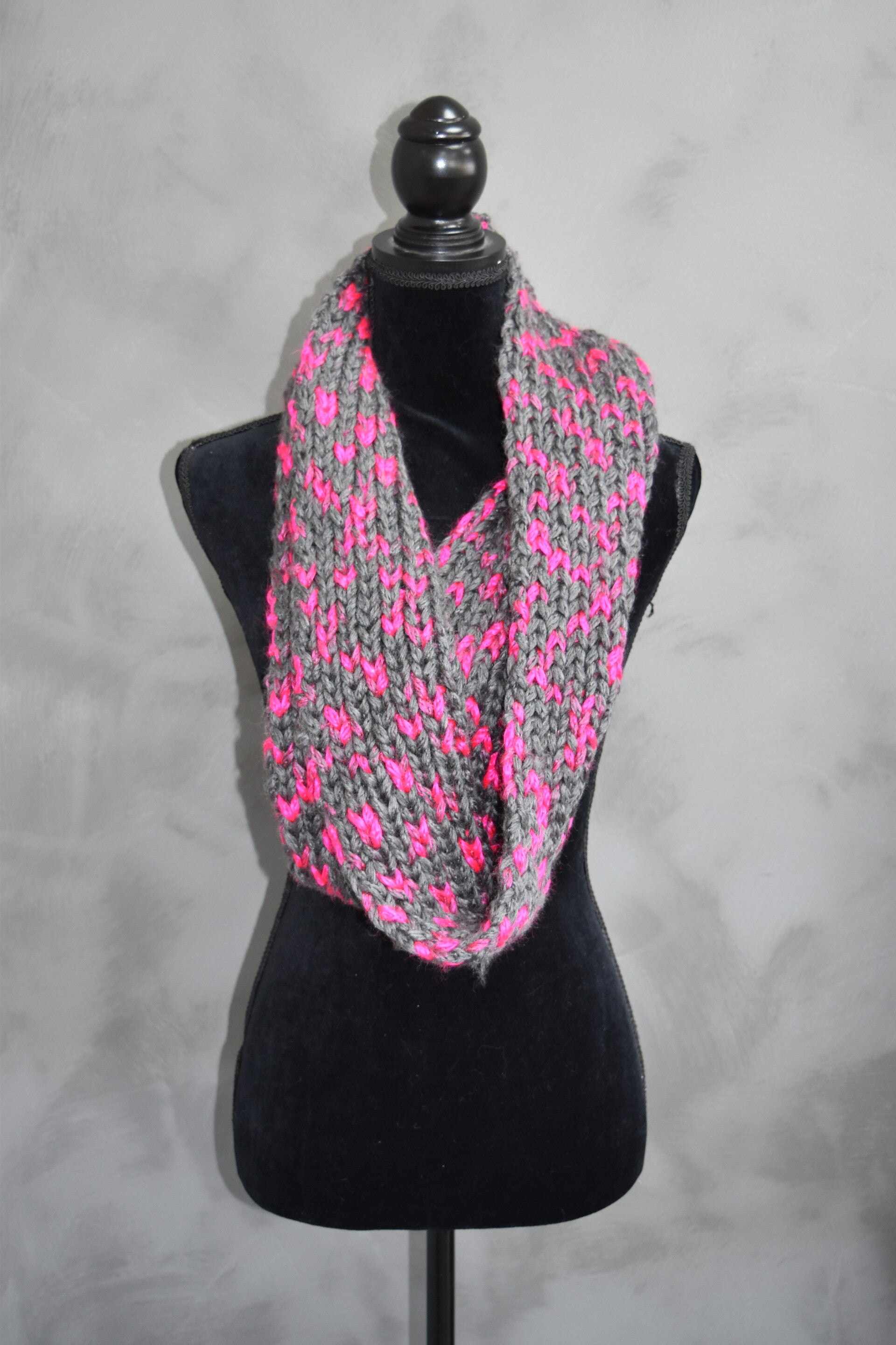 Colsjaal grijs met roze