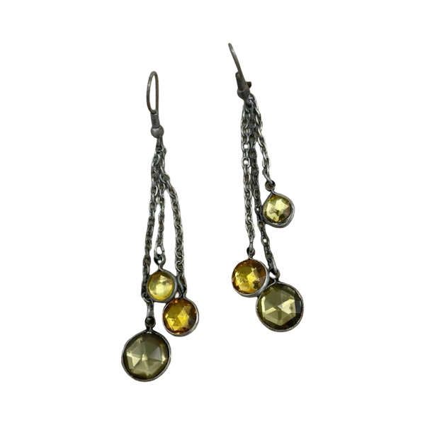 Oorbellen antiek zilver druppel