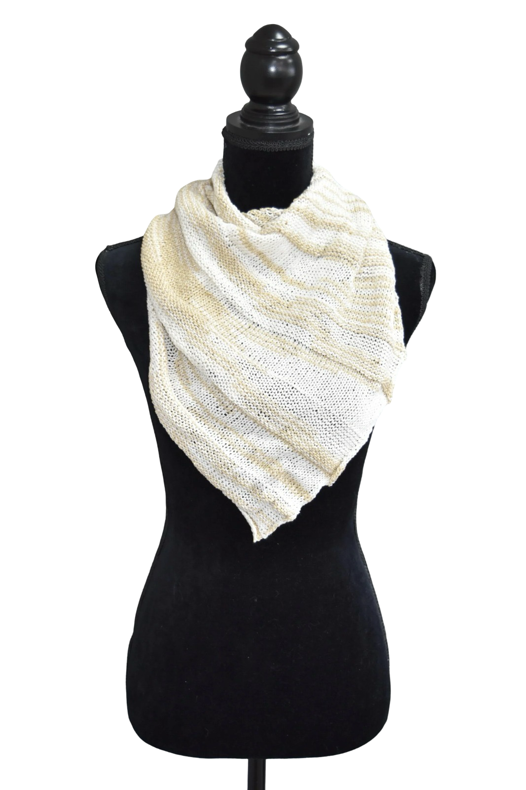 Punt sjaal crème en goud