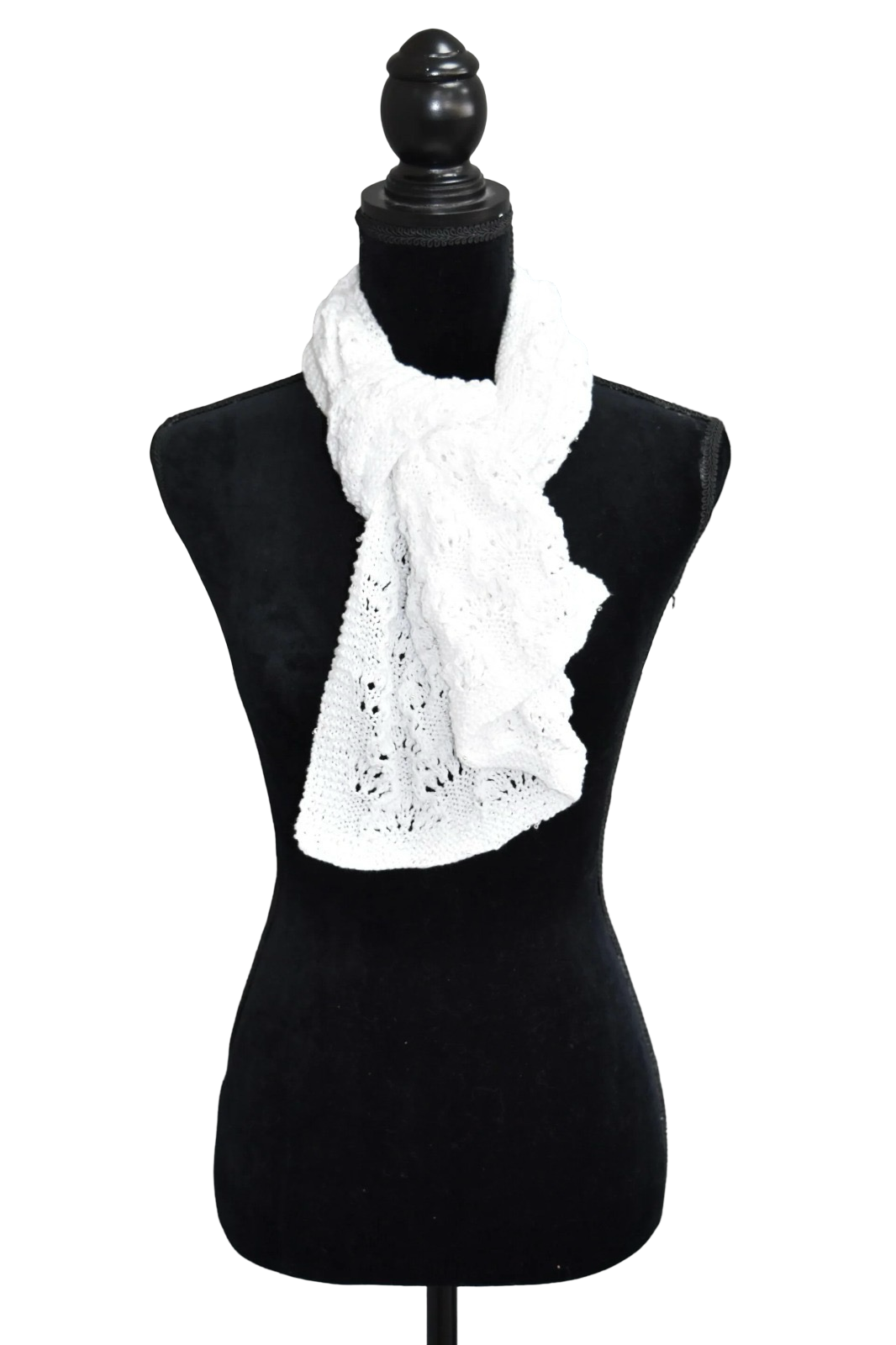 Sjaal wit met subtiel kraal