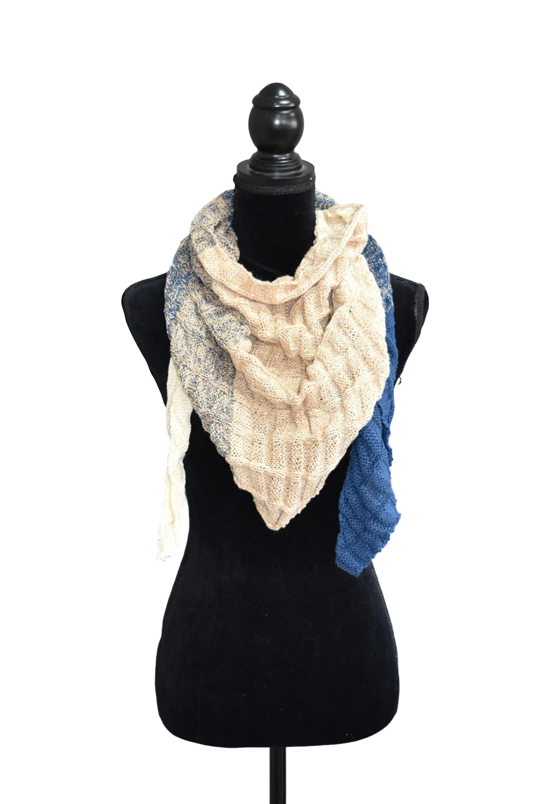 Punt sjaal blauw naar crème