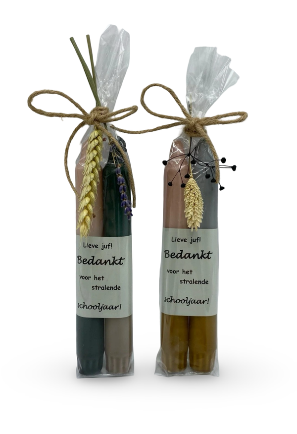 Kaarsen "Bedankt voor het stralende schooljaar"