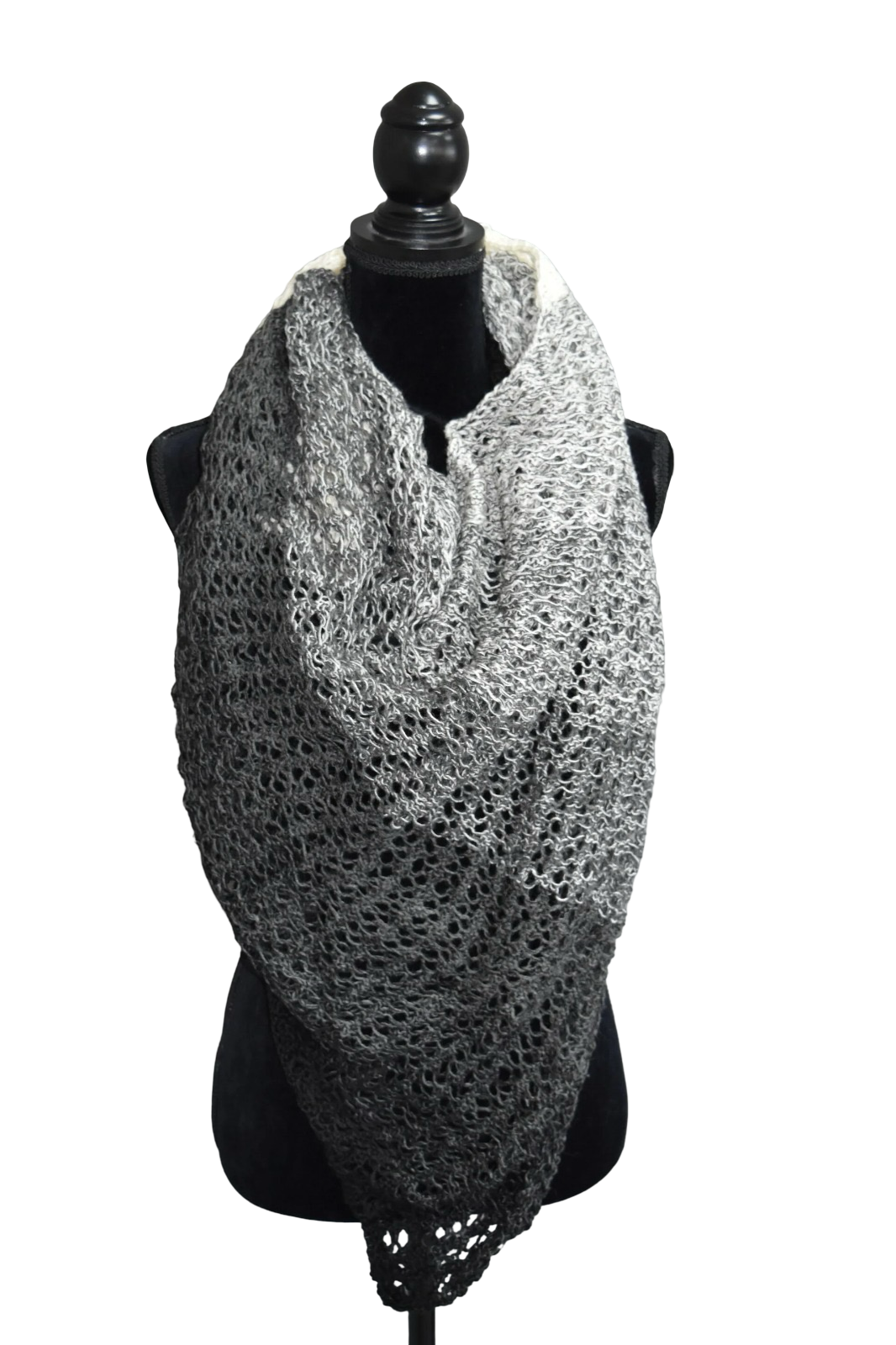 Punt sjaal verloop van wit naar zwart