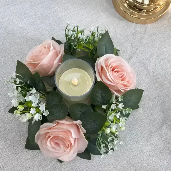 Pink Rose Candle Ring