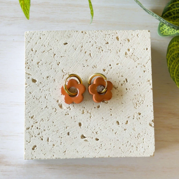 Boucles d'oreilles - MIYU Orange brûlé
