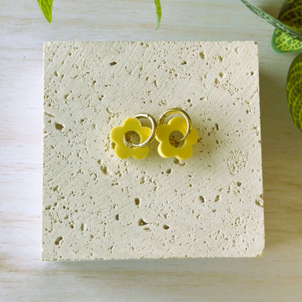 Boucles d'oreilles - MIYU Jaune tendre