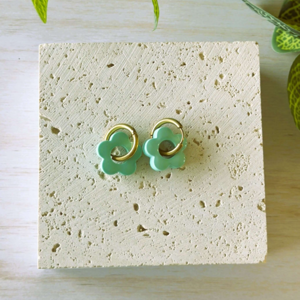 Boucles d'oreilles - MIYU Vert opaline